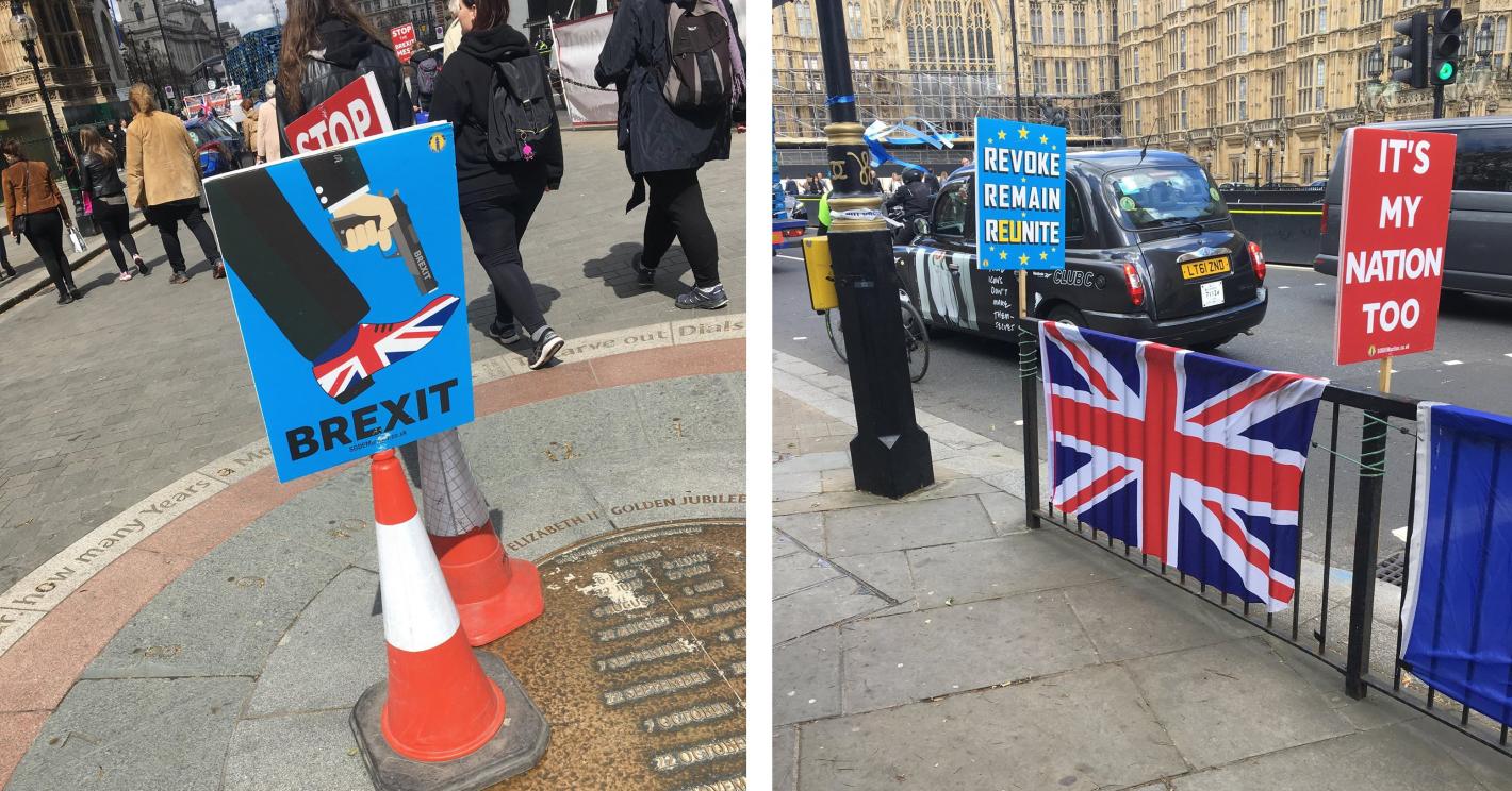 Foto af valgplakater - brexit i London