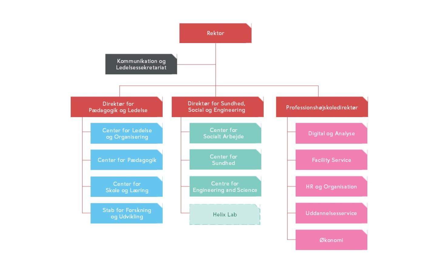 Organisationsdiagram for Professionshøjskolen Absalon